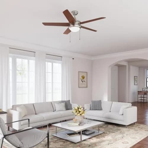 RP Lighting Eupora IV 52-Inch5 Blade Indoor Ceiling Fan Walnut | Reversible AC Motor, LED Light Kit thumbnail 5