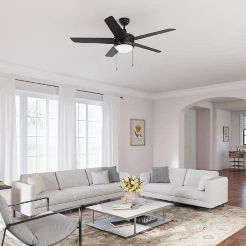 RP Lighting Eupora IV 52-Inch5 Blade Indoor Ceiling Fan Walnut | Reversible AC Motor, LED Light Kit thumbnail 7