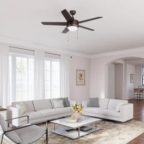 RP Lighting Eupora IV 52-Inch5 Blade Indoor Ceiling Fan Walnut | Reversible AC Motor, LED Light Kit thumbnail 3
