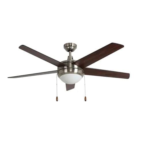 RP Lighting Eupora IV 52-Inch5 Blade Indoor Ceiling Fan Walnut | Reversible AC Motor, LED Light Kit thumbnail 1