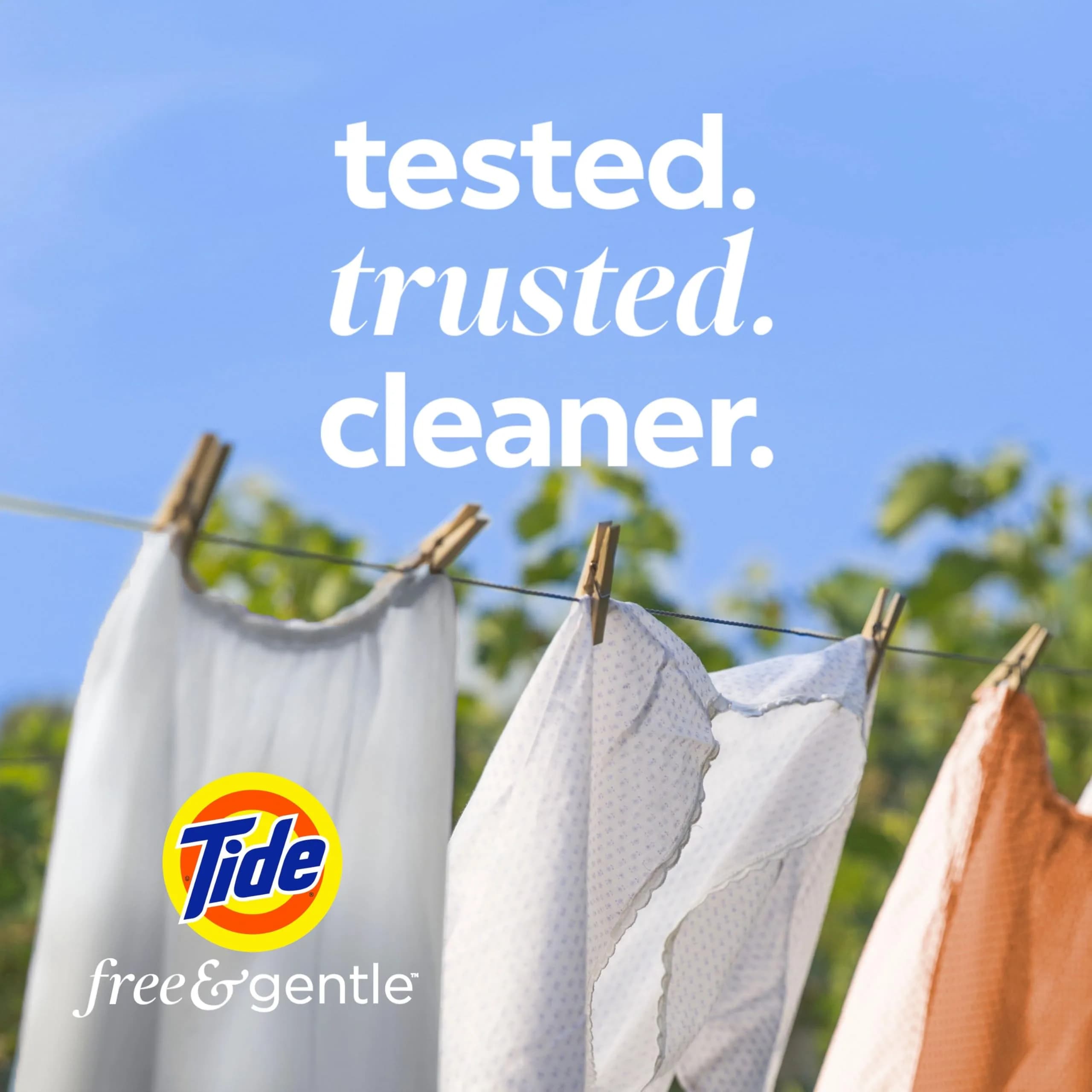 Tide PODS Free & Gentle Laundry Detergent Pacs, 102 Count | Hypoallergenic & Dye-Free Formula - view 7