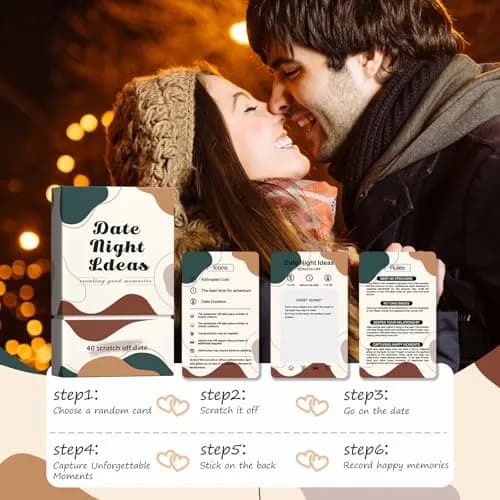 VUNCESSIN 40 Scratch Off Date Night Ideas Cards Coffee Mood | Romantic & Adventurous Couples Games Gifts thumbnail 7