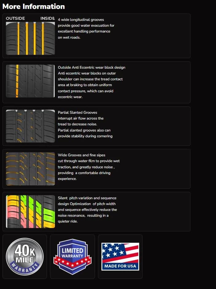 American Roadstar Sport A/S 295/45ZR20 114Y | All-Season Performance Tire with Extra Load thumbnail 7