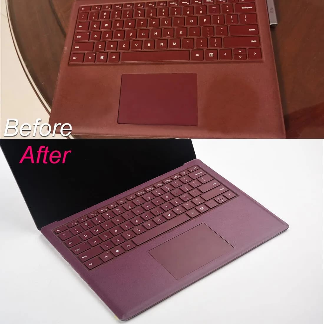 xisiciao Full Size Keyboard Palm Rest Protector for Microsoft Surface Laptop 3/4/5 (Burgundy) | Scratch-Resistant PVC Vinyl Decal - view 4