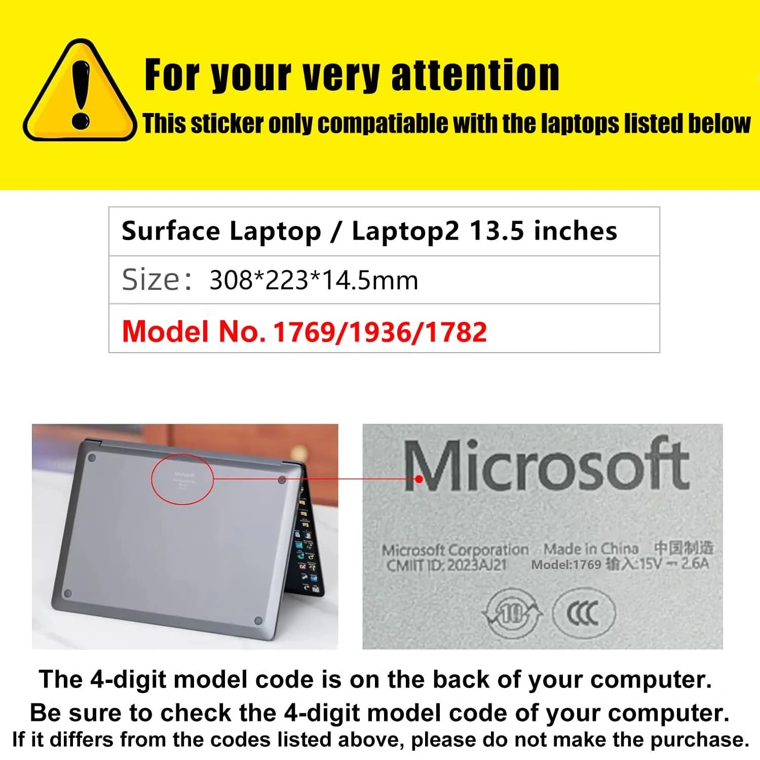 xisiciao Blue Palm Rest Protector for Surface Laptop 13.5 Inch | Scratch Resistant PVC - view 2