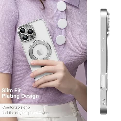 Omio Clear Magnetic Stand Case for iPhone 16 Pro Max 6.9 inch | Compatible with MagSafe, Shockproof TPU with Camera Lens Protector thumbnail 2