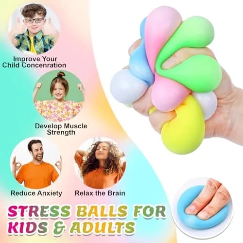 VISCOO 8 Pack Slow Rising Stress Balls, 5 cm (2 Inch) | Non-Toxic TPR for Anxiety Relief thumbnail 5