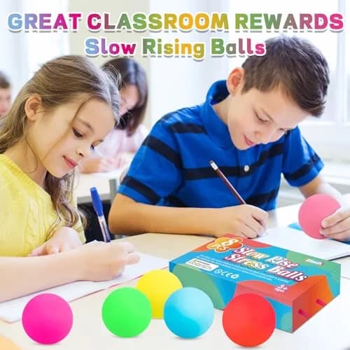 VISCOO 8 Pack Slow Rising Stress Balls, 5 cm (2 Inch) | Non-Toxic TPR for Anxiety Relief thumbnail 6