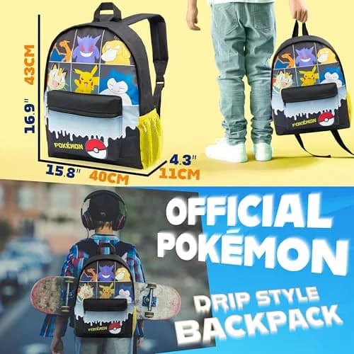 Pokémon Kids Anime Backpack, 40 cm (15.7 x 12.2 x 3.9 inches) | Pikachu & Friends School Bag thumbnail 2