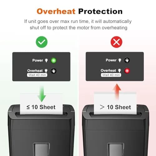 Bonsaii Micro Cut Paper Shredder 10-Sheet 5.5-Gallon Black | P-4 Security Level, Shreds Credit Cards, Staples and Paper Clips, 5-minute Run Time, Small Shredder for Home Office, C275-B thumbnail 4