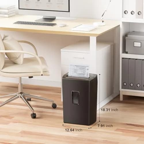 Bonsaii Micro Cut Paper Shredder 10-Sheet 5.5-Gallon Black | P-4 Security Level, Shreds Credit Cards, Staples and Paper Clips, 5-minute Run Time, Small Shredder for Home Office, C275-B thumbnail 7