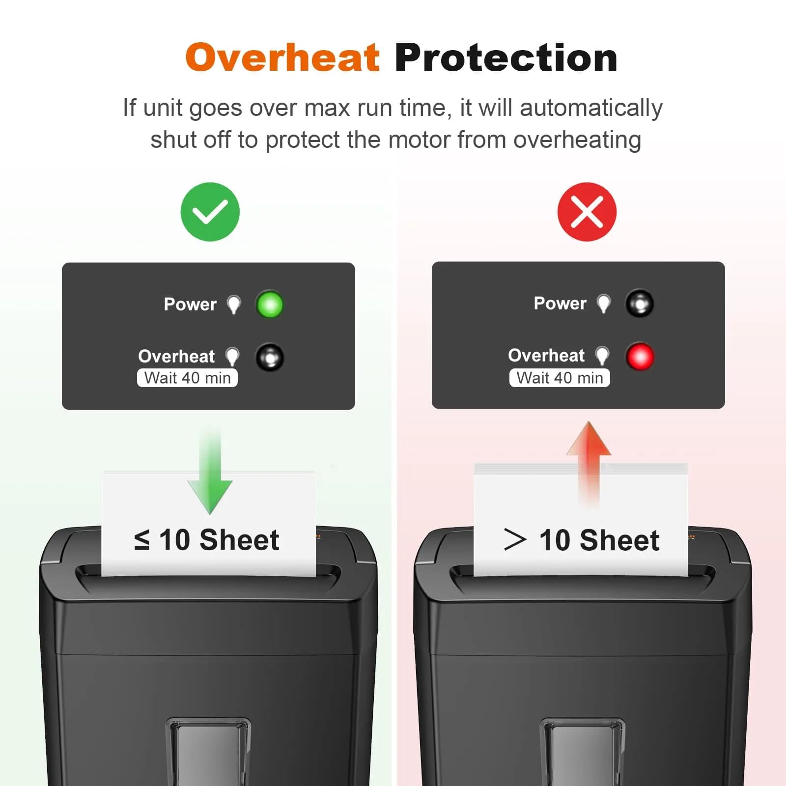 Bonsaii 12-Sheet Cross-Cut Paper Shredder with Transparent Window, P-4 Security Level - Black / Large - view 4
