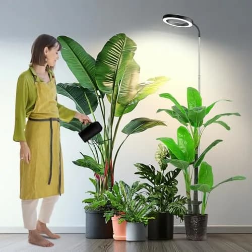 Garpsen Full Spectrum LED Grow Light 65'' Height Adjustable Halo Plant Light with 3 Color Modes & 5 Dimmable Levels | 80 LEDs thumbnail 1