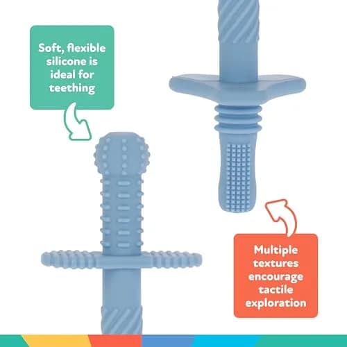 Nuby Silicone Teething Tubes - 3 Pack | Soft, Flexible Baby Teether for 3+ Months thumbnail 5