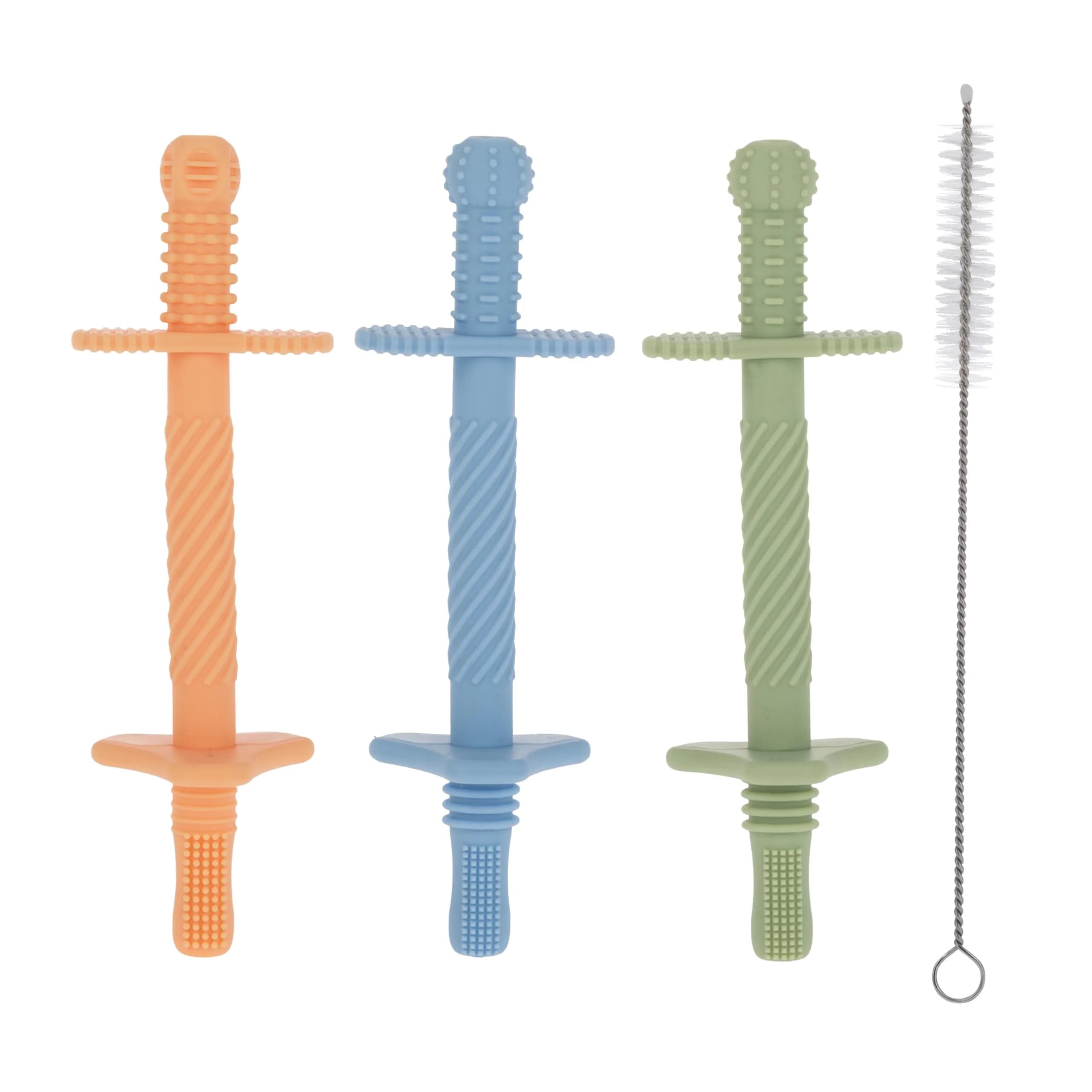 Nuby Silicone Teething Tubes - 3 Pack | Soft, Flexible Baby Teether for 3+ Months - main product image