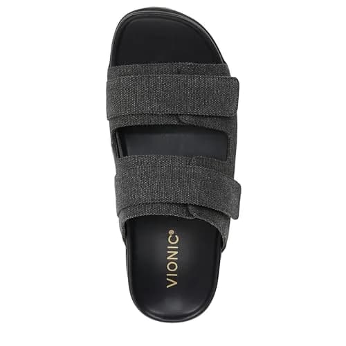 Vionic Riviera Slide Sandals Black 9.5 M | Contoured Arch Support & Cushioning thumbnail 7