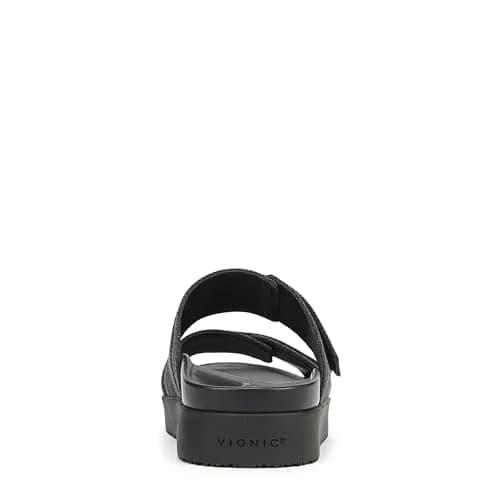 Vionic Riviera Slide Sandals Black 9.5 M | Contoured Arch Support & Cushioning thumbnail 9
