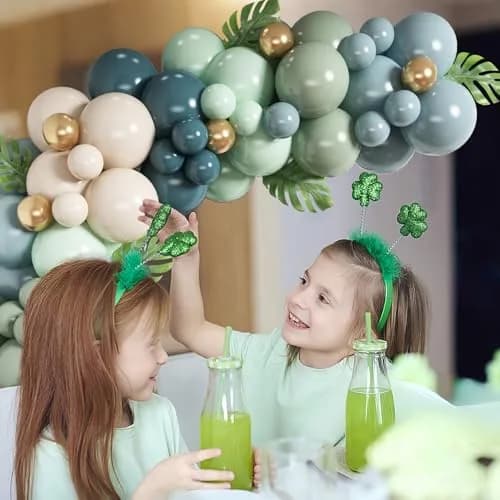 HILAVO Dusty Blue Sage Green Balloon Arch Kit 98 pcs (2.27 kg / 5 lb) | Jungle Safari Birthday Baby Shower Wedding Party Decorations thumbnail 6