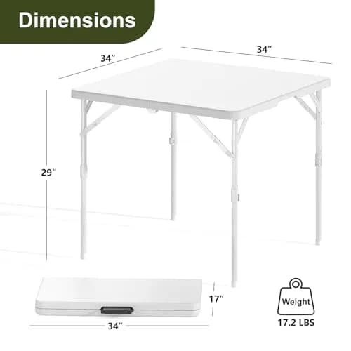 Linkriseed 34" Folding Table for Camping, Parties, School, Picnic | Heavy-Duty, Waterproof & Portable thumbnail 8