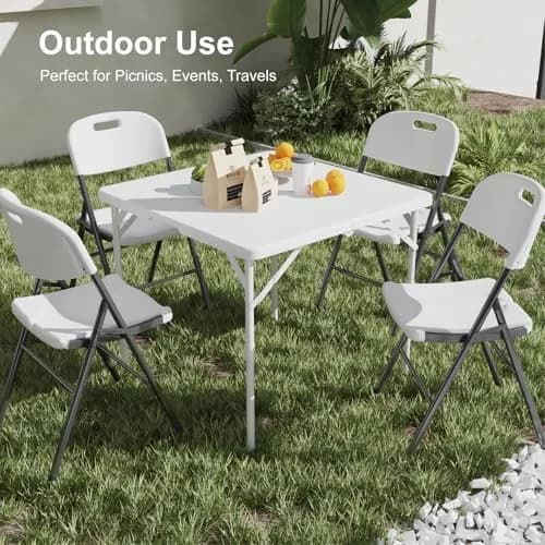 Linkriseed 34" Folding Table for Camping, Parties, School, Picnic | Heavy-Duty, Waterproof & Portable thumbnail 3