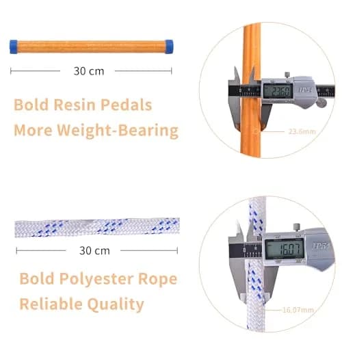 LZ.MZXU Fire Escape Ladder 13FT (3.96m) | Portable Rope Ladder with 2 Hooks for 2 Story Buildings thumbnail 4