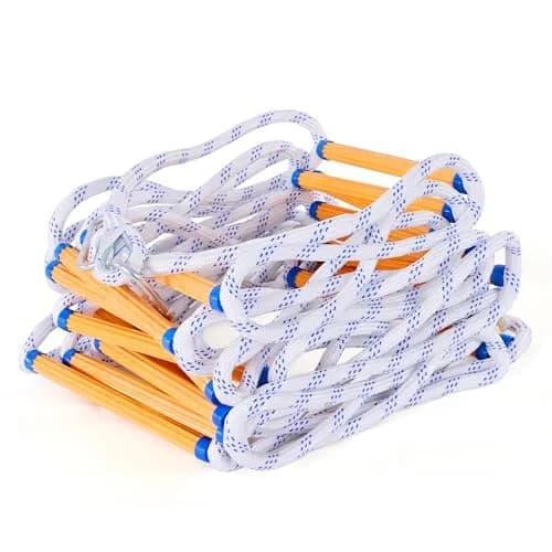 LZ.MZXU Fire Escape Ladder 13FT (3.96m) | Portable Rope Ladder with 2 Hooks for 2 Story Buildings thumbnail 1