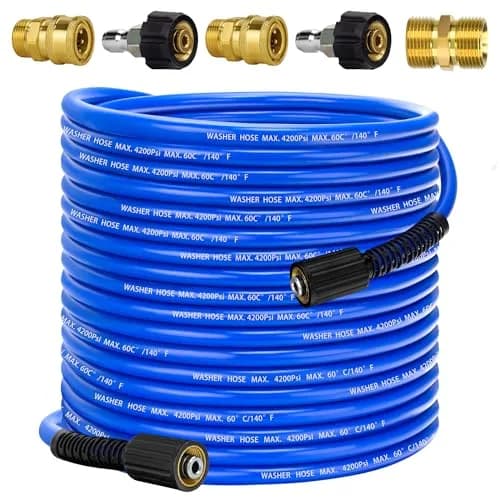 VIHEG Pressure Power Washer Hose 100 ft | Super Flexible, Kink Resistant, 4200 PSI thumbnail 1