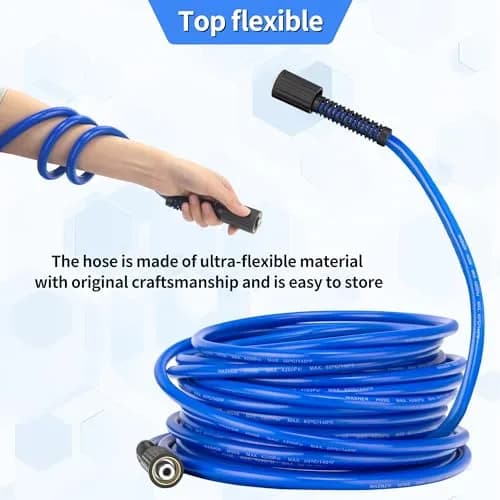 VIHEG Pressure Power Washer Hose 100 ft | Super Flexible, Kink Resistant, 4200 PSI thumbnail 3