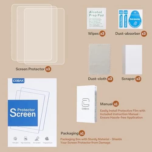 CoBak 3 Pack Screen Protector for 7" Kindle Paperwhite (2024) & Colorsoft | Anti-Glare, Full Coverage, 97% Clarity thumbnail 7