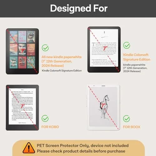 CoBak 3 Pack Screen Protector for 7" Kindle Paperwhite (2024) & Colorsoft | Anti-Glare, Full Coverage, 97% Clarity thumbnail 3