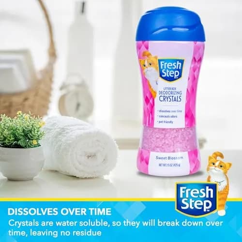 Fresh Step Cat Litter Crystals Deodorizer, Sweet Blossom Scent, 425g (15 Ounce) | Non-Toxic Odor Neutralizing Crystals for Litter Boxes thumbnail 4
