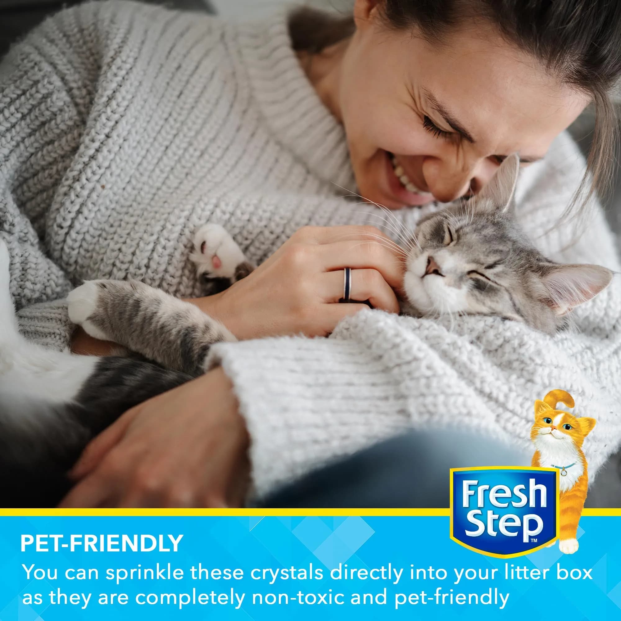 Fresh Step Cat Litter Crystals Deodorizer, Sweet Blossom Scent, 425g (15 Ounce) | Non-Toxic Odor Neutralizing Crystals for Litter Boxes - view 5