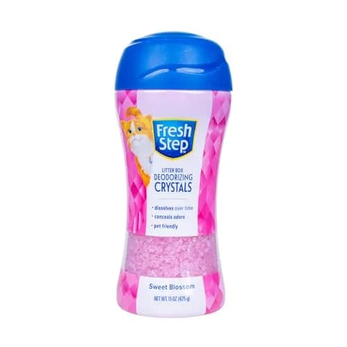 Fresh Step Cat Litter Crystals Deodorizer, Sweet Blossom Scent, 425g (15 Ounce) | Non-Toxic Odor Neutralizing Crystals for Litter Boxes thumbnail 1