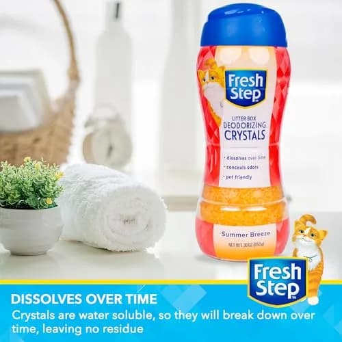 Fresh Step Cat Litter Crystals Deodorizer, Summer Breeze Scent, 850g (30 Ounce) | Non-Toxic Odor Neutralizing Crystals - view 4