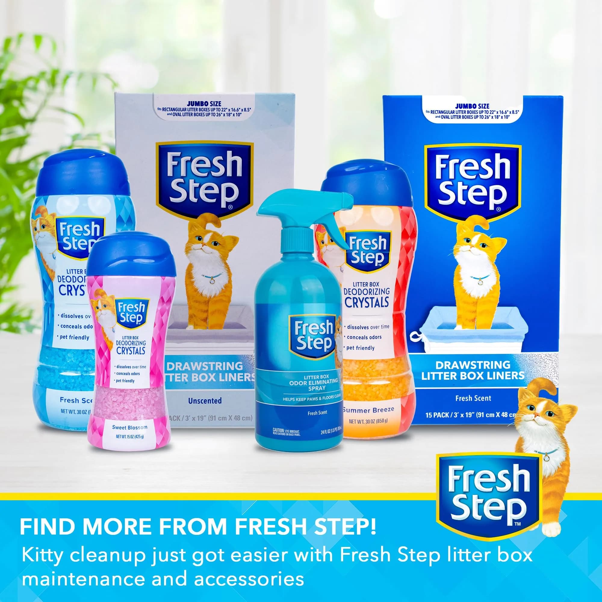 Fresh Step Cat Litter Crystals Deodorizer, Fresh Scent, 850g (30 Ounce) | Non-Toxic Odor Neutralizing Crystals - view 6