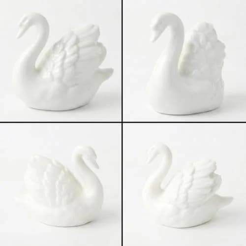 ZKSYLSM Ceramic Swan Figurine - Modern Minimalist Porcelain Statue Art Decor, 3.9"L x 2.1"W x 3.3"H | Elegant Home & Office Accent thumbnail 3