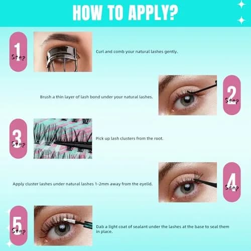 AMZGIRL Lash Clusters 40+50D 12mm Wispy Eyelash Extensions | Natural, Light & Reusable thumbnail 5