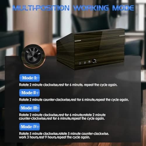 LALAHOO 6 Watch Winders with 6 Storage Spaces | Ultra Quiet Automatic Watch Winder for Automatic Watches with LED Light thumbnail 7