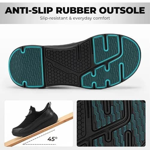 FitVille Men's Extra Wide Slip-On Walking Shoes 13 Wide (43.5 cm) | Hands-Free Comfort for All-Day Standing thumbnail 7