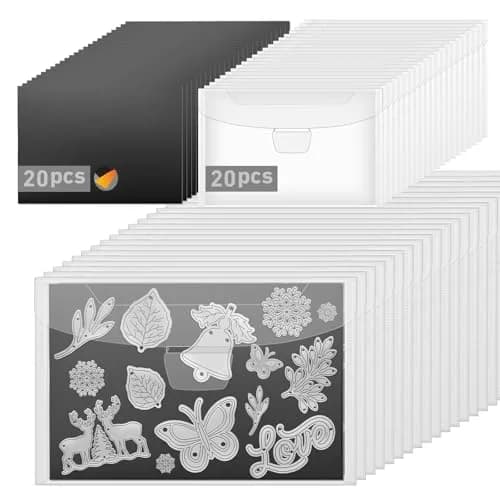 KKJCXY Die Cut Storage Set 20 Sheets +20 Bags | Magnetic & Durable Craft Organizer thumbnail 1