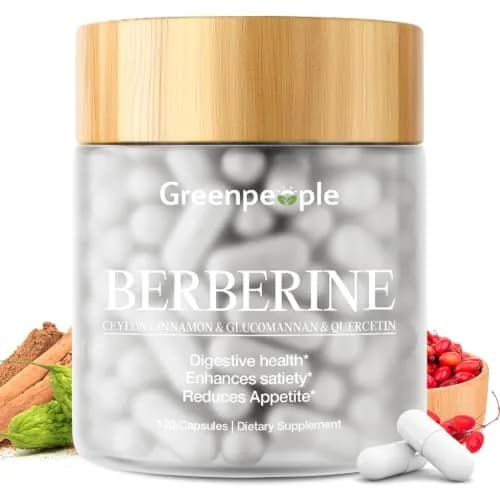 GREENPEOPLE Berberine 1500mg Supplement with Ceylon Cinnamon | Vegan 120 CT for Energy & Immunity thumbnail 1