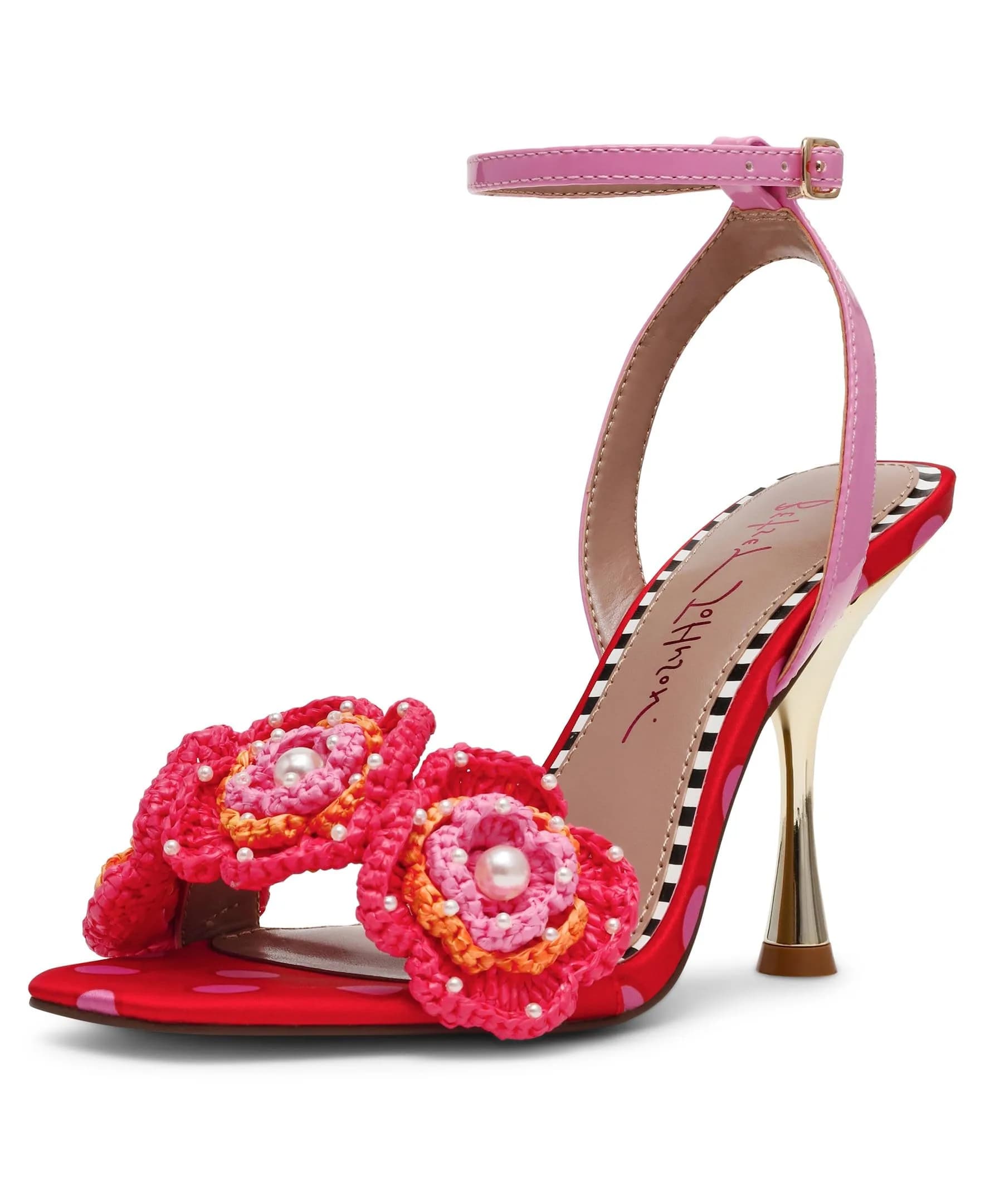 Betsey Johnson AINSLEYY Women's Heeled Sandal 5.5 | Colorful Floral Embellishments