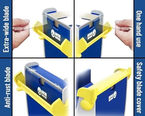 ICO Excell Triple Premium Extra Wide Metal 3 Inch Tape Dispenser (2-Pack) | Heavy Duty Desktop with Suction Feet thumbnail 3