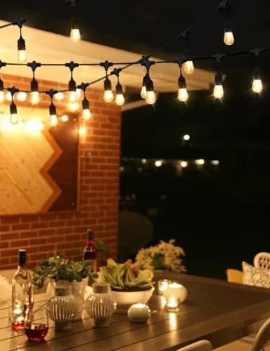 Svater Outdoor String Lights 75 FT LED Waterproof Patio E26 Edison Warm White thumbnail 6