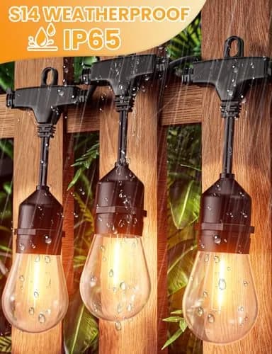 Svater Outdoor String Lights 75 FT LED Waterproof Patio E26 Edison Warm White thumbnail 2