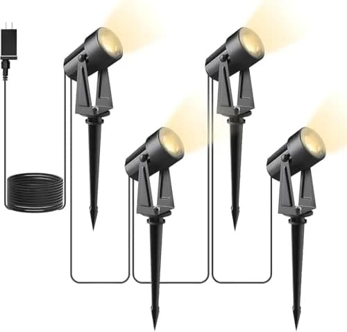 Svater 4 Pack Landscape Lighting Low Voltage IP65 Waterproof 12V Plug in | 250 Lumens Warm White Outdoor Spotlights thumbnail 1