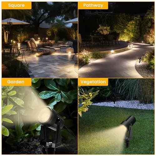 Svater 4 Pack Landscape Lighting Low Voltage IP65 Waterproof 12V Plug in | 250 Lumens Warm White Outdoor Spotlights thumbnail 4