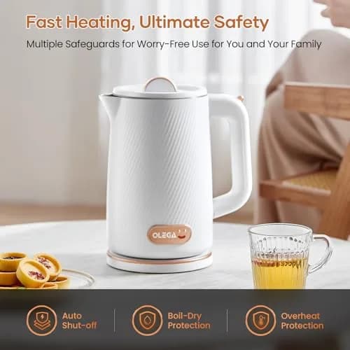 OLEGA Electric Kettle 1.8L | 1500W Stainless Steel Water Boiling Kettle with Auto Shut-Off thumbnail 3