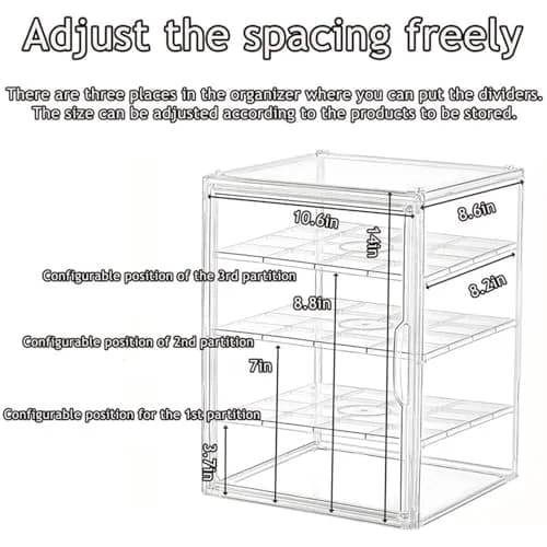 QIYUNI 4-Tier Acrylic Pastry Display Case | 38.1cm (15") Wide, 21L thumbnail 4