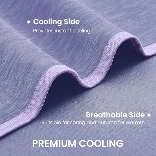 Topcee Cooling Blanket 227 kg (8 oz) Purple Striped | Keeps You Cool All Night thumbnail 5